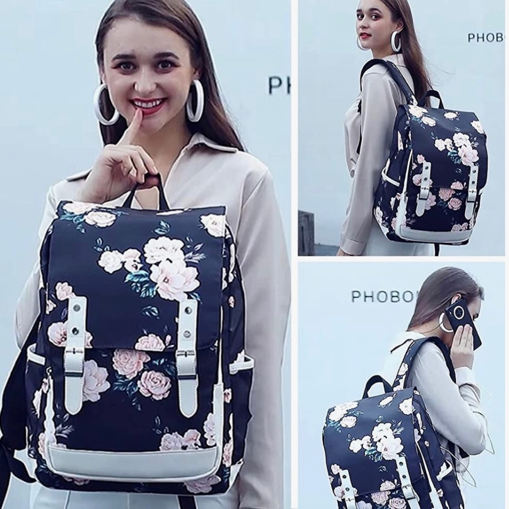 Floral Backpack / Bookbag / Laptop bag